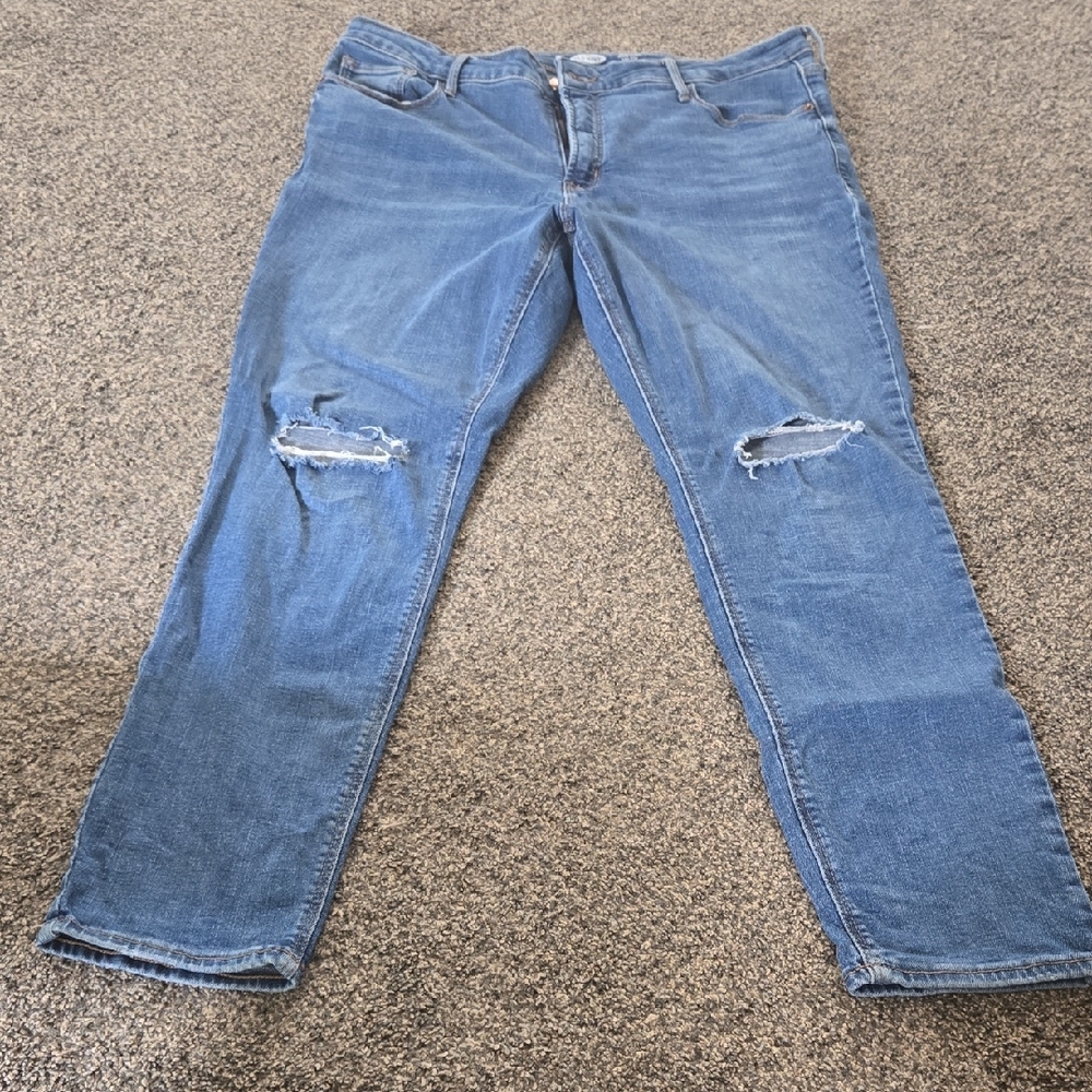Old Navy Blue Skinny Jeans with Distressed Details